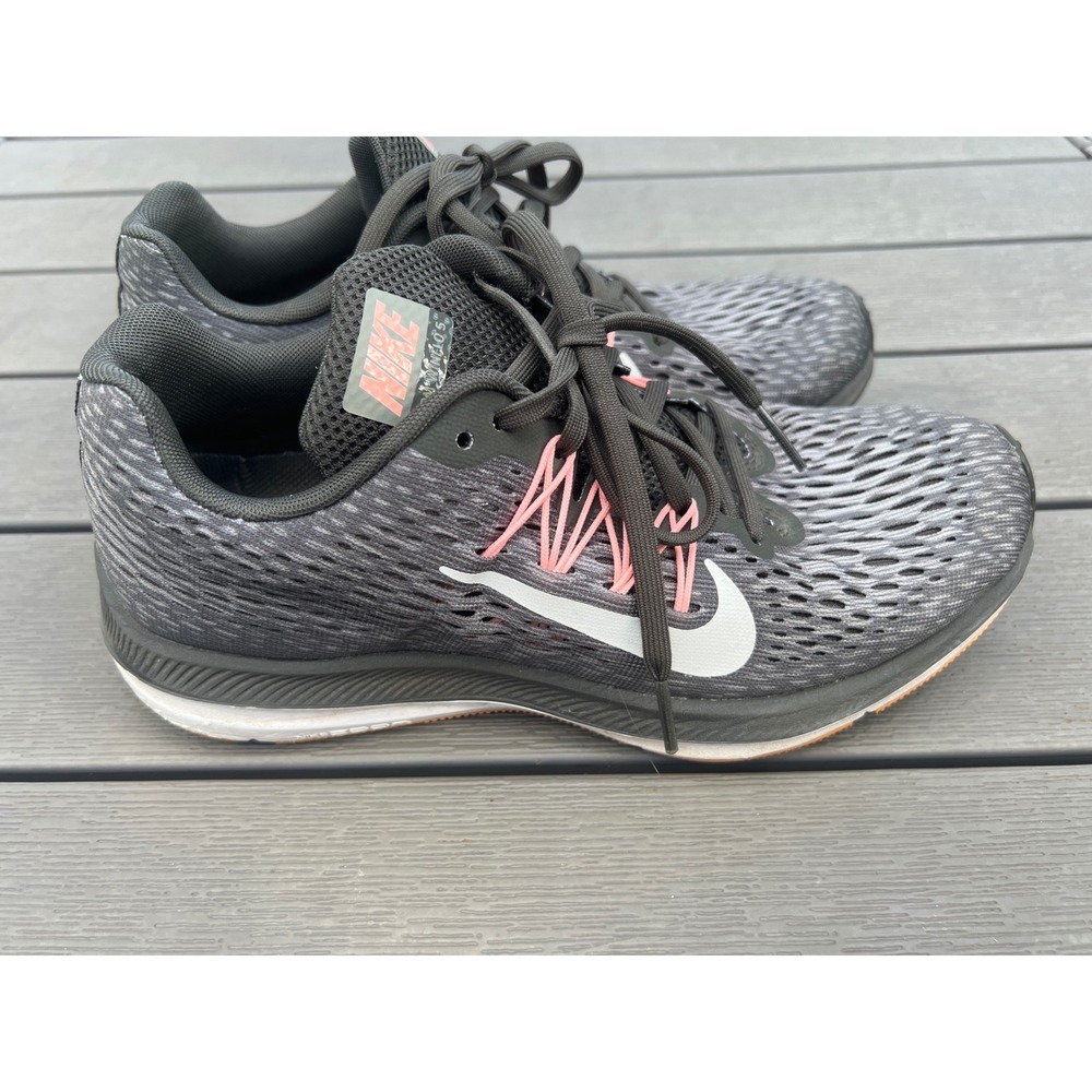 Nike Zoom Winflo 5 Running Shoes Grey Black Pink Women's 7